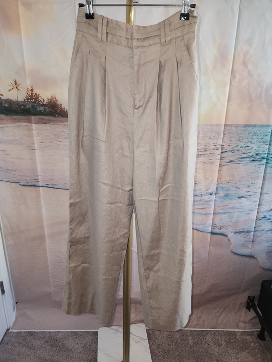 Bailey 44 Pants - Bailey 44 Wide-Leg Pleated Trousers in Beige Nwot Never Worn